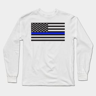 Thin Blue Line US Flag Long Sleeve T-Shirt